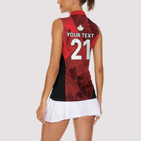 Custom Canada Cricket Spirit 2026 Women Sleeveless Polo Shirt World T20 Edition - Wonder Print Shop