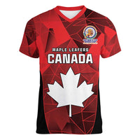 Custom Canada Cricket Spirit 2026 Women V-Neck T-Shirt World T20 Edition - Wonder Print Shop