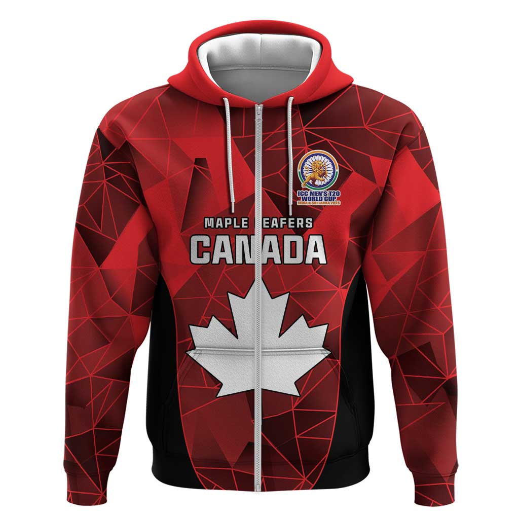 Custom Canada Cricket Spirit 2026 Zip Hoodie World T20 Edition - Wonder Print Shop