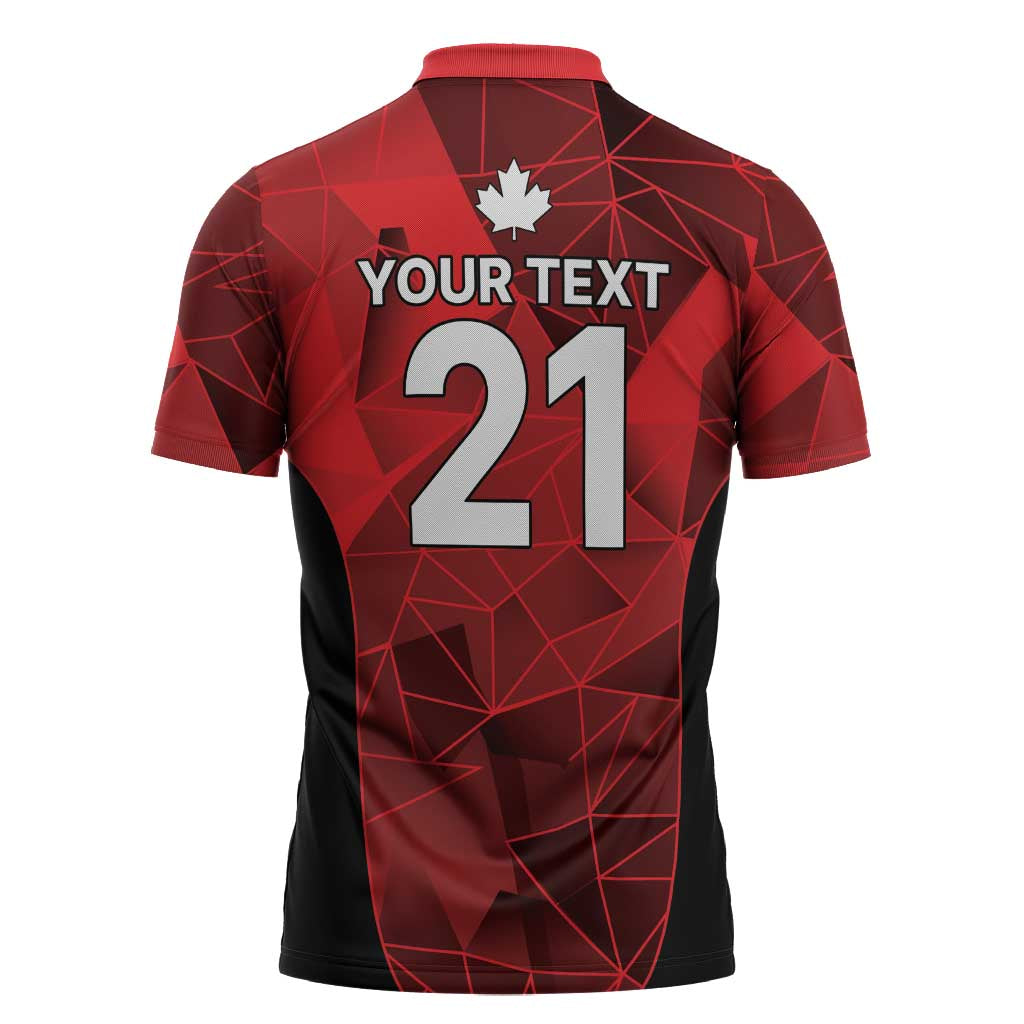 Custom Canada Cricket Spirit 2026 Zipper Polo Shirt World T20 Edition - Wonder Print Shop