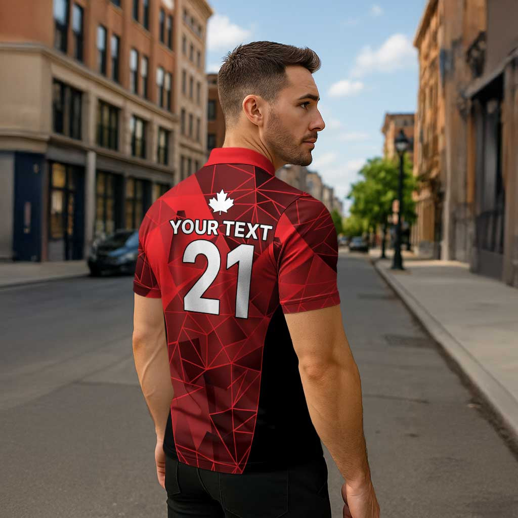 Custom Canada Cricket Spirit 2026 Zipper Polo Shirt World T20 Edition - Wonder Print Shop