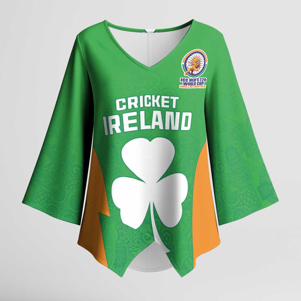 Custom Ireland Cricket Spirit 2026 Kimono Sleeve Blouse World T20 Edition - Wonder Print Shop
