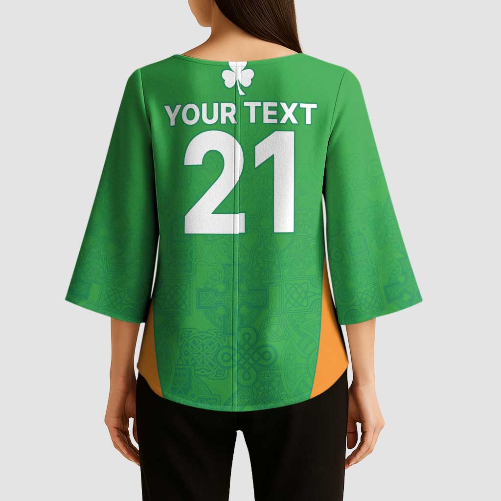 Custom Ireland Cricket Spirit 2026 Kimono Sleeve Blouse World T20 Edition - Wonder Print Shop