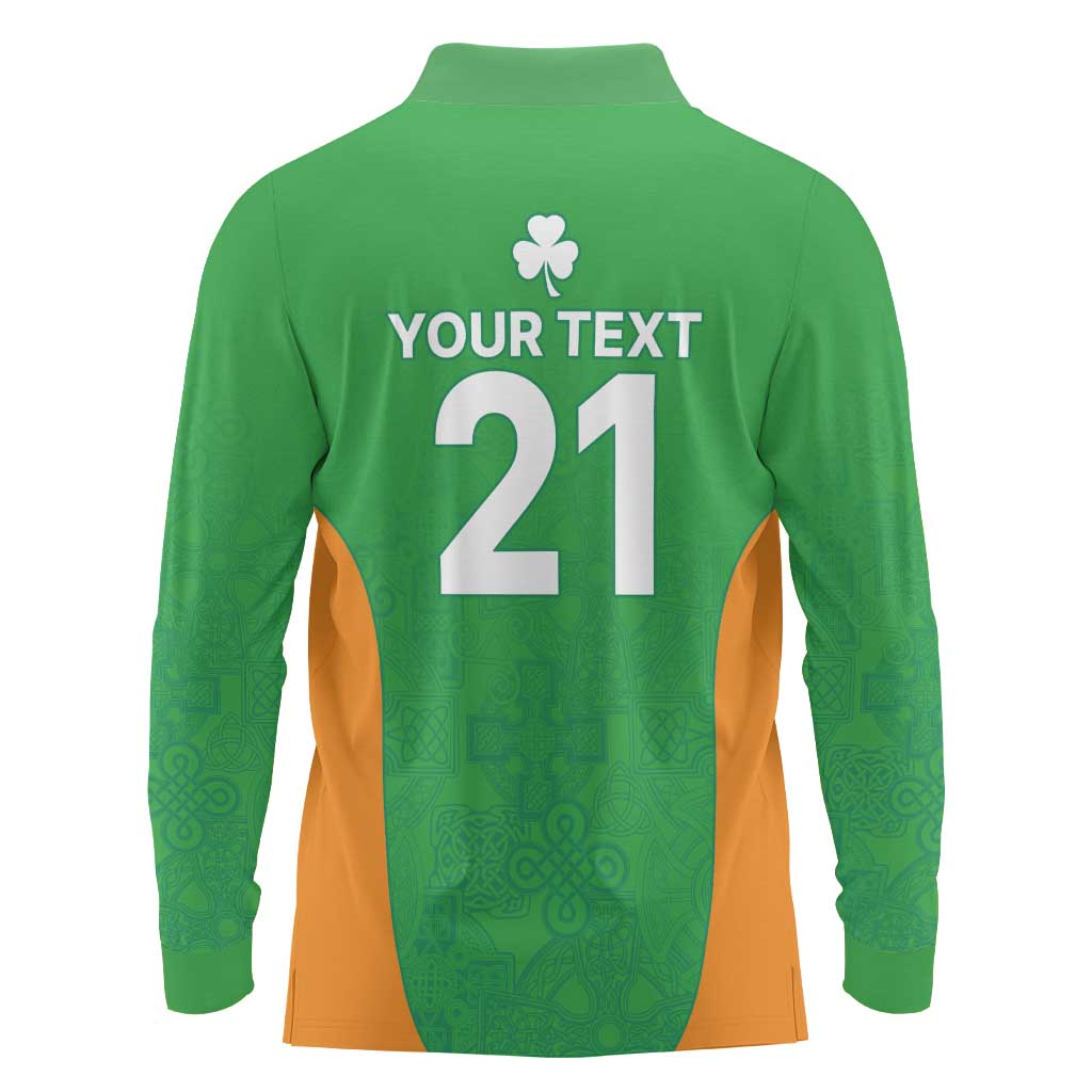 Custom Ireland Cricket Spirit 2026 Long Sleeve Polo Shirt World T20 Edition - Wonder Print Shop