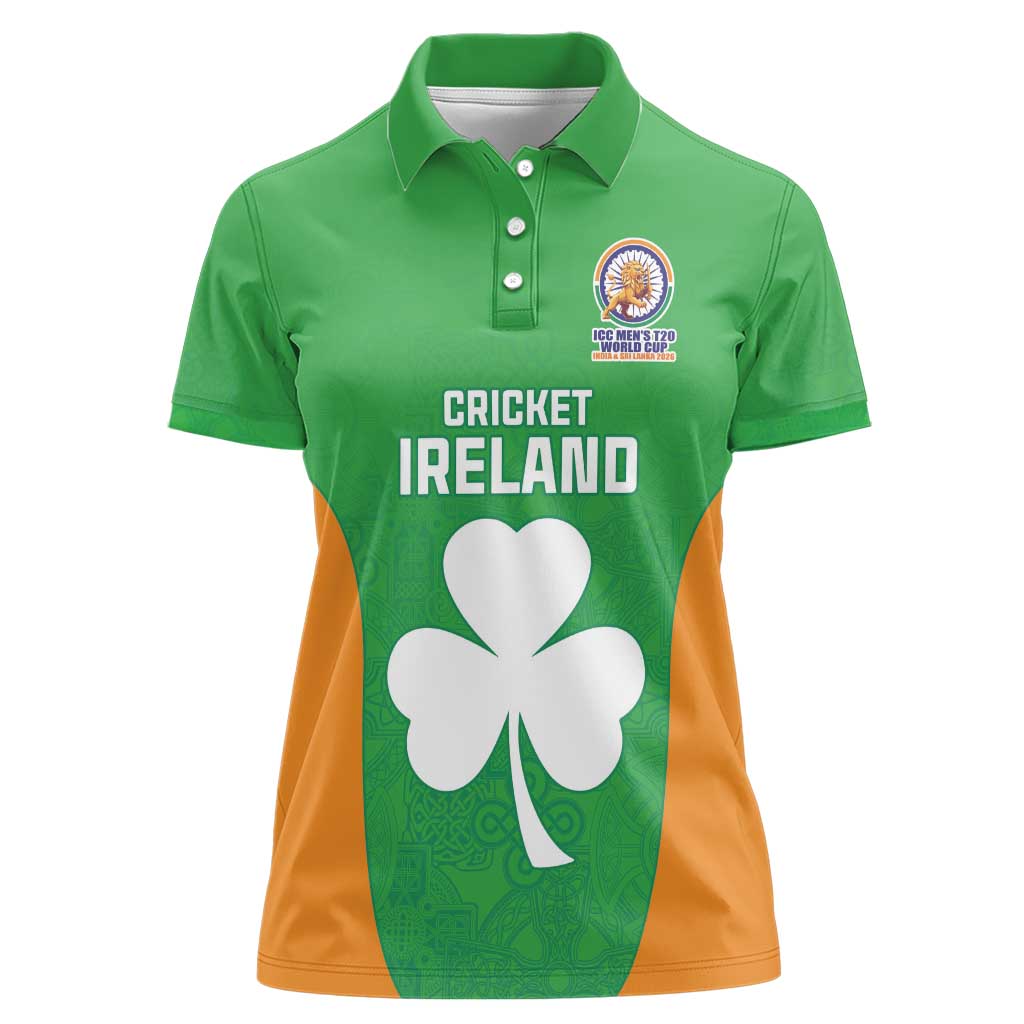 Custom Ireland Cricket Spirit 2026 Women Polo Shirt World T20 Edition - Wonder Print Shop