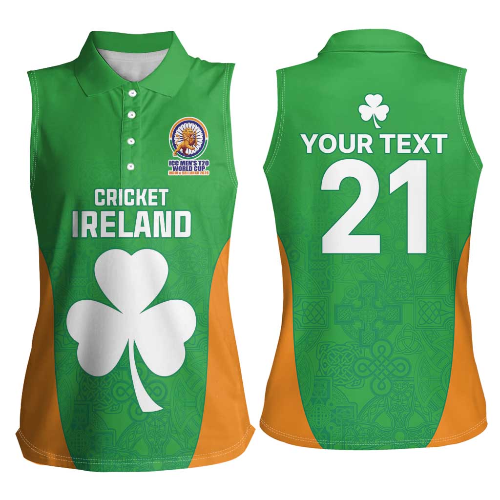 Custom Ireland Cricket Spirit 2026 Women Sleeveless Polo Shirt World T20 Edition - Wonder Print Shop