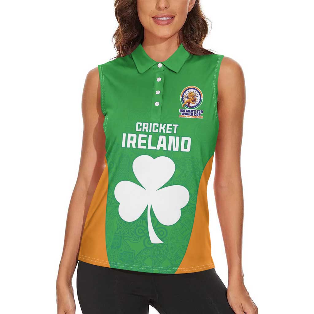 Custom Ireland Cricket Spirit 2026 Women Sleeveless Polo Shirt World T20 Edition - Wonder Print Shop