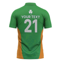 Custom Ireland Cricket Spirit 2026 Zipper Polo Shirt World T20 Edition - Wonder Print Shop
