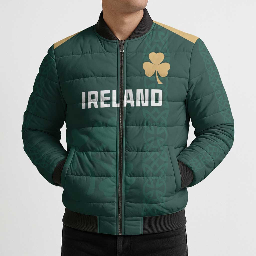Custom Ireland World Cup Retro 2024 Bomber Puffer Jacket - Wonder Print Shop