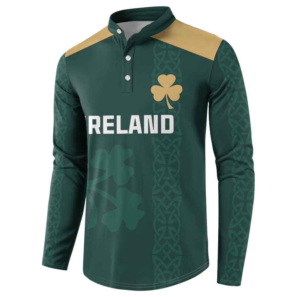 Custom Ireland World Cup Retro 2024 Button Sweatshirt - Wonder Print Shop