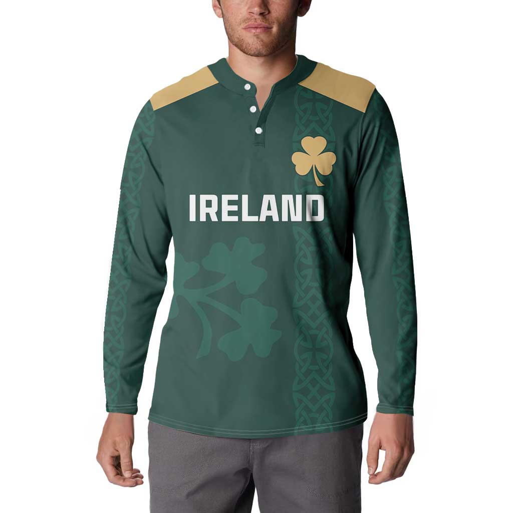 Custom Ireland World Cup Retro 2024 Button Sweatshirt - Wonder Print Shop