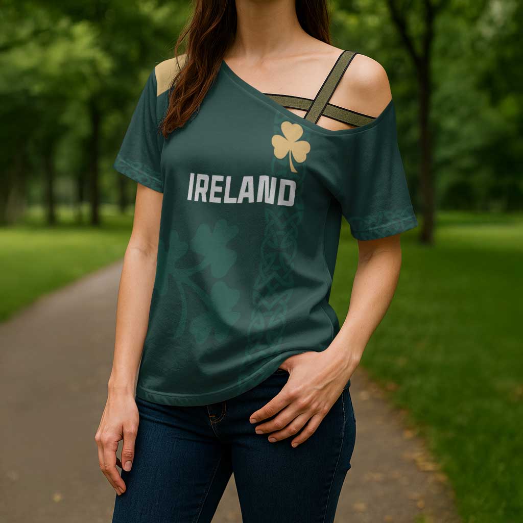 Custom Ireland World Cup Retro 2024 Cross Shoulder Shirt - Wonder Print Shop