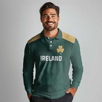 Custom Ireland World Cup Retro 2024 Long Sleeve Polo Shirt - Wonder Print Shop