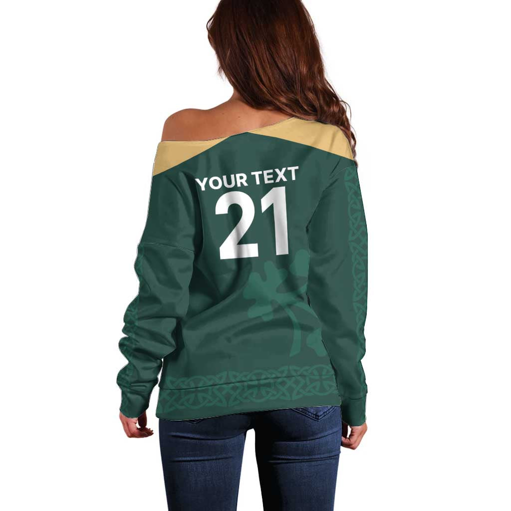 Custom Ireland World Cup Retro 2024 Off Shoulder Sweater - Wonder Print Shop