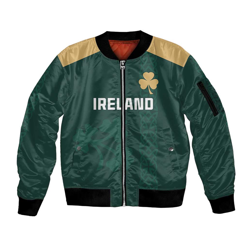 Custom Ireland World Cup Retro 2024 Sleeve Zip Bomber Jacket - Wonder Print Shop