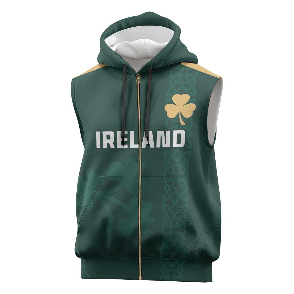Custom Ireland World Cup Retro 2024 Sleeveless Zip Hoodie - Wonder Print Shop
