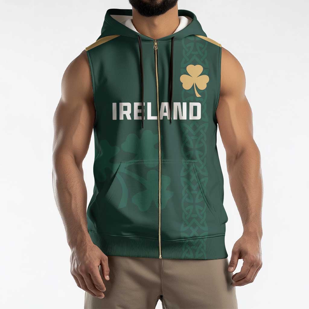 Custom Ireland World Cup Retro 2024 Sleeveless Zip Hoodie - Wonder Print Shop