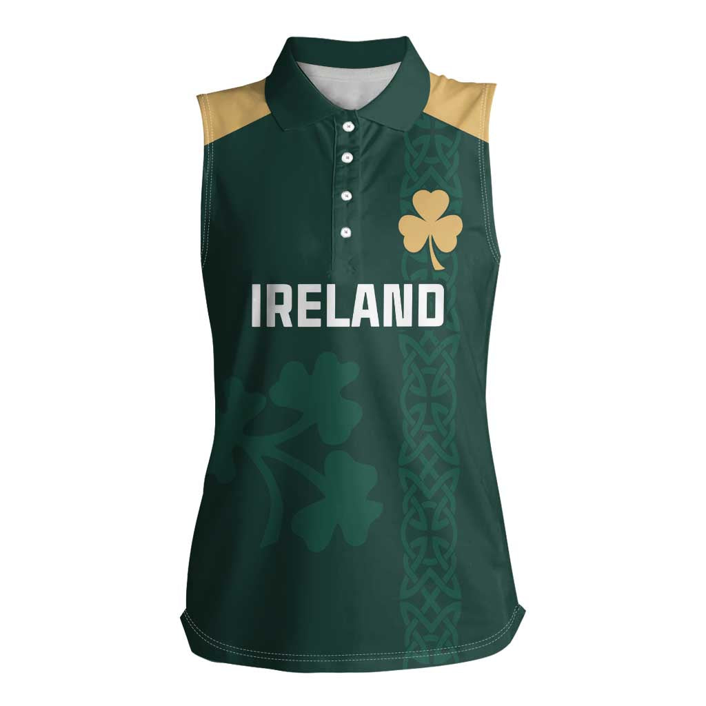 Custom Ireland World Cup Retro 2024 Women Sleeveless Polo Shirt - Wonder Print Shop