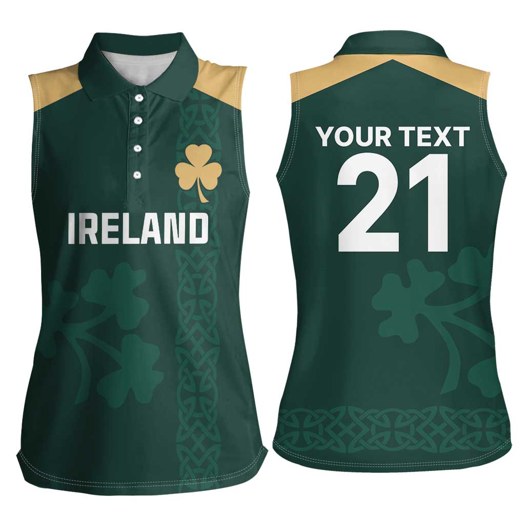Custom Ireland World Cup Retro 2024 Women Sleeveless Polo Shirt - Wonder Print Shop