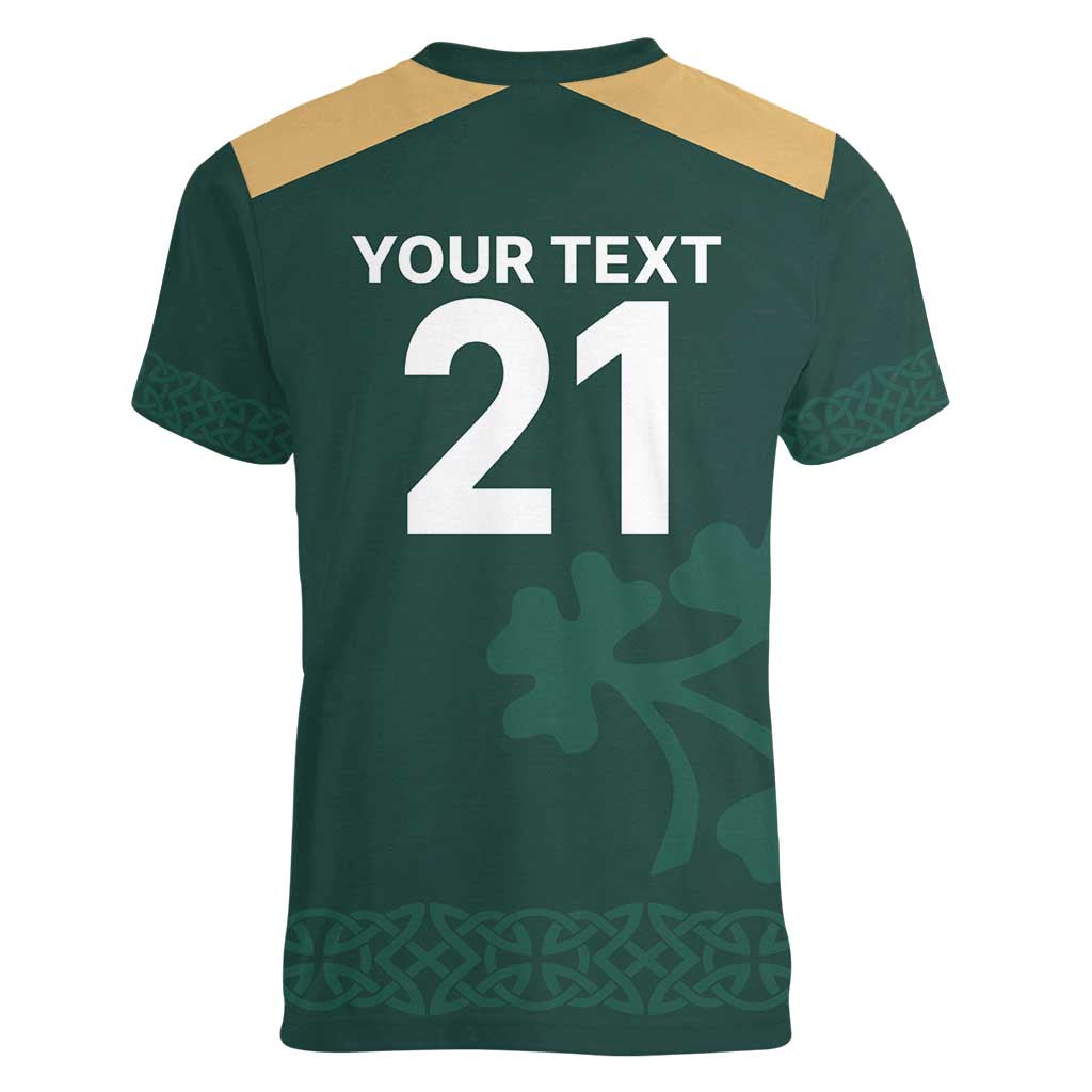 Custom Ireland World Cup Retro 2024 Women V-Neck T-Shirt - Wonder Print Shop