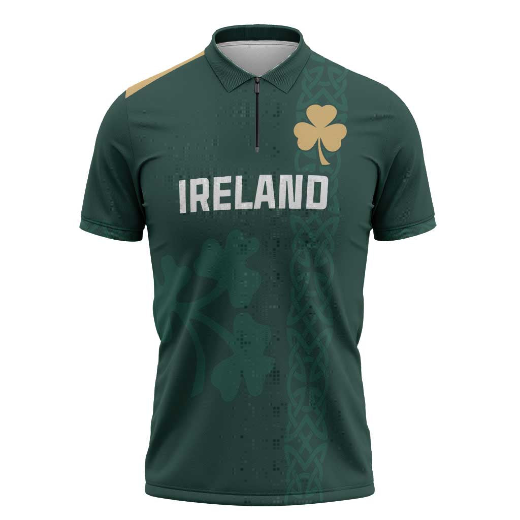 Custom Ireland World Cup Retro 2024 Zipper Polo Shirt - Wonder Print Shop