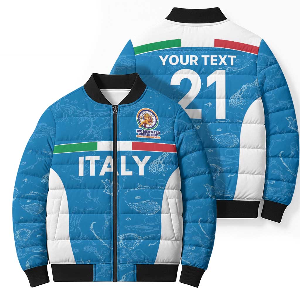 Custom Italy Cricket Spirit 2026 Bomber Puffer Jacket World T20 Edition - Wonder Print Shop