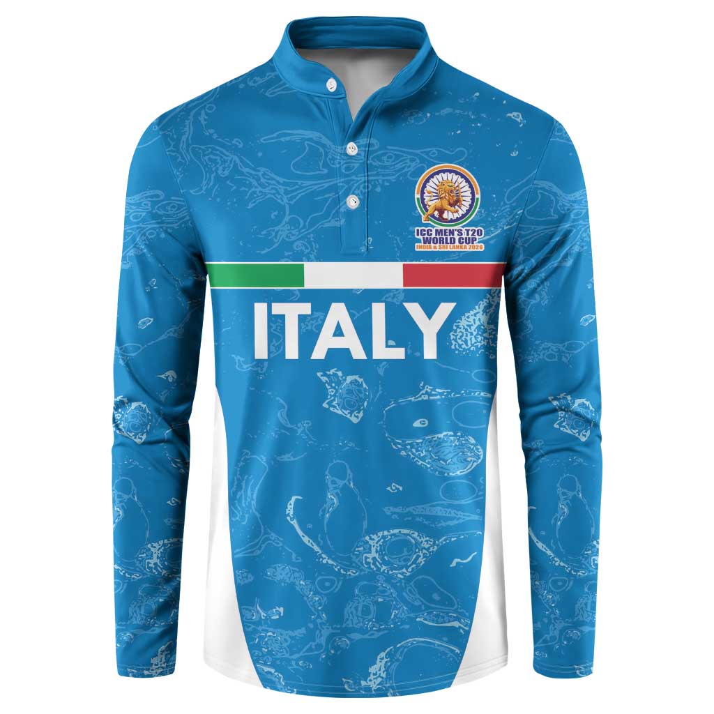 Custom Italy Cricket Spirit 2026 Button Sweatshirt World T20 Edition - Wonder Print Shop