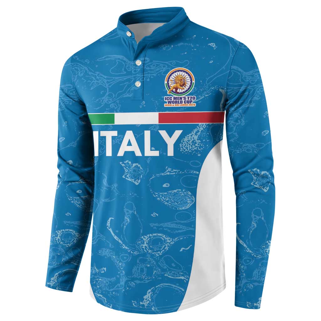 Custom Italy Cricket Spirit 2026 Button Sweatshirt World T20 Edition - Wonder Print Shop