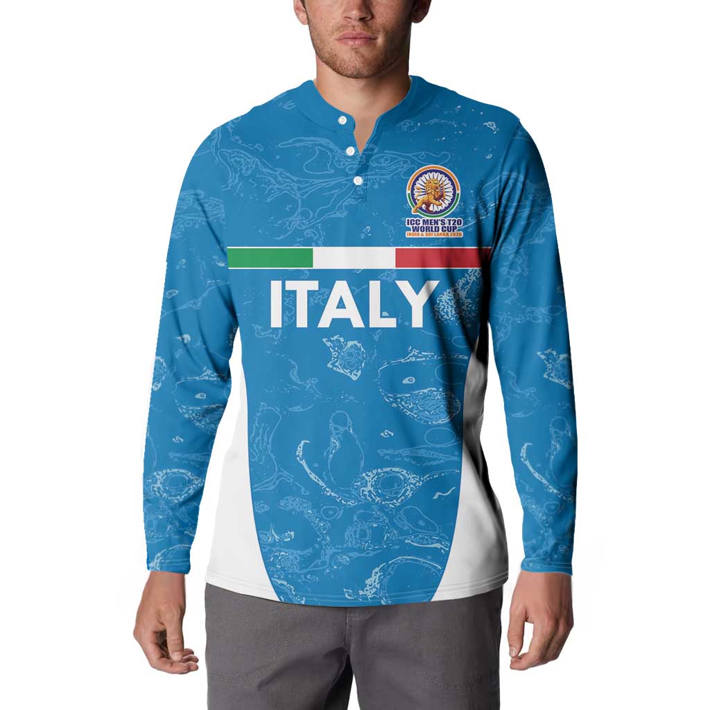 Custom Italy Cricket Spirit 2026 Button Sweatshirt World T20 Edition - Wonder Print Shop