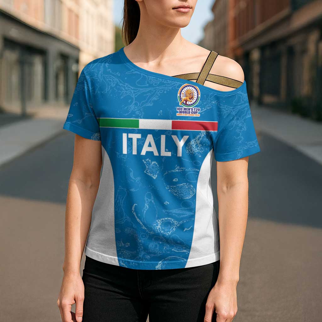 Custom Italy Cricket Spirit 2026 Cross Shoulder Shirt World T20 Edition - Wonder Print Shop