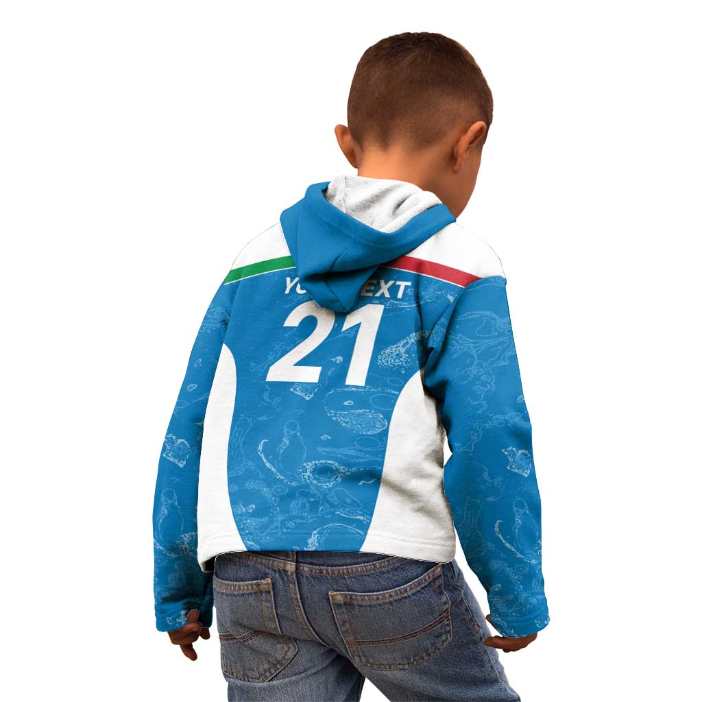 Custom Italy Cricket Spirit 2026 Kid Hoodie World T20 Edition - Wonder Print Shop