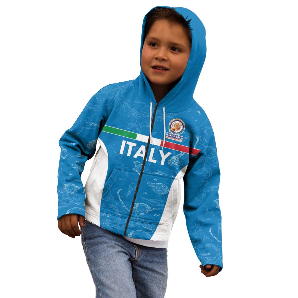 Custom Italy Cricket Spirit 2026 Kid Hoodie World T20 Edition - Wonder Print Shop