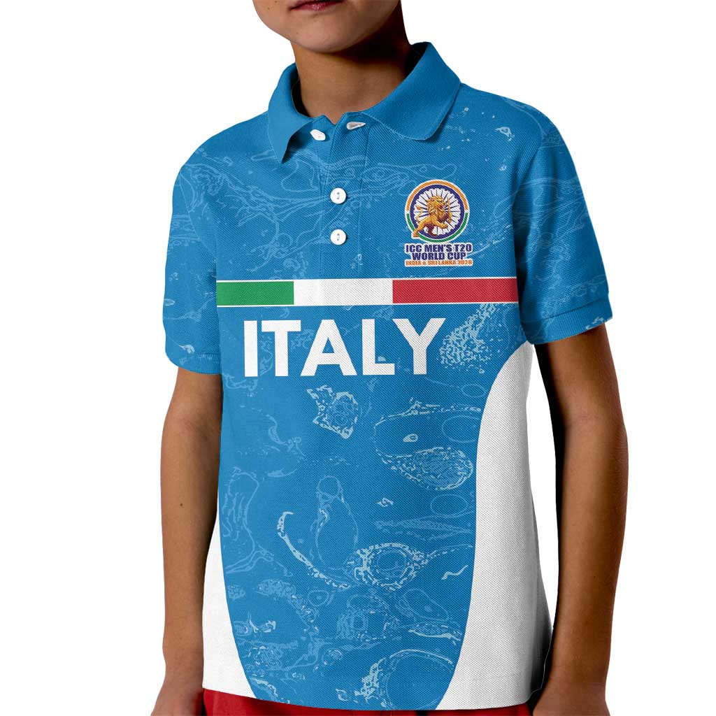 Custom Italy Cricket Spirit 2026 Kid Polo Shirt World T20 Edition - Wonder Print Shop
