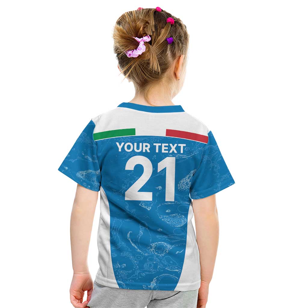 Custom Italy Cricket Spirit 2026 Kid T Shirt World T20 Edition - Wonder Print Shop