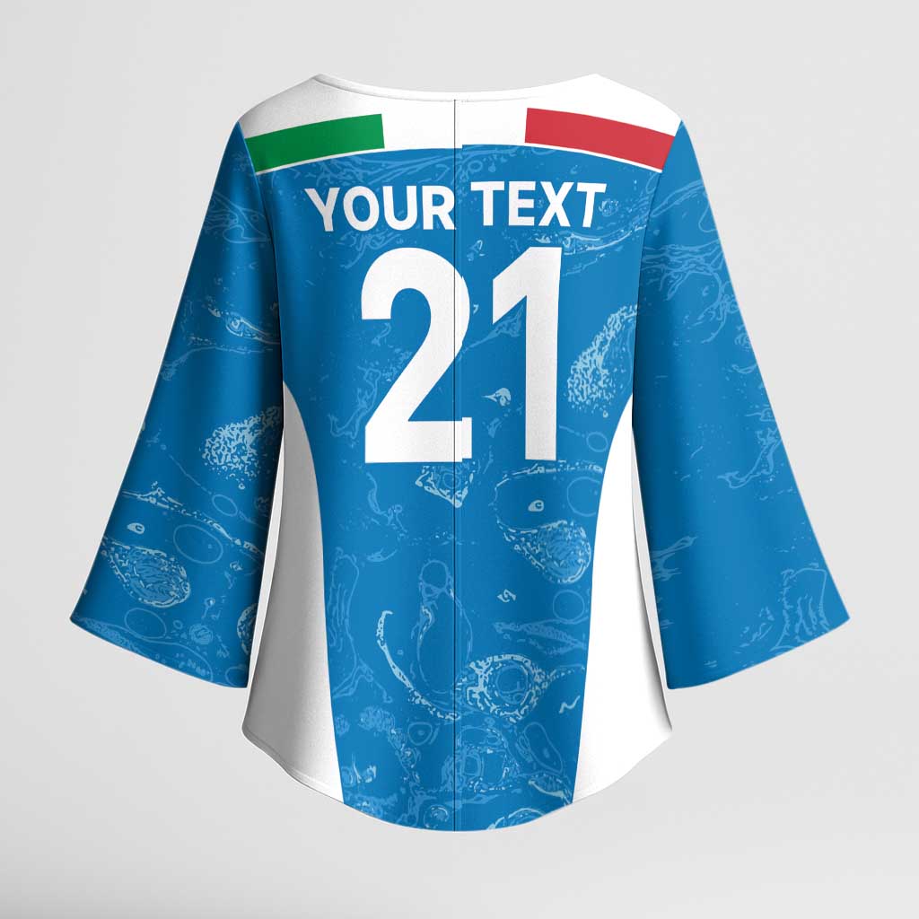 Custom Italy Cricket Spirit 2026 Kimono Sleeve Blouse World T20 Edition - Wonder Print Shop