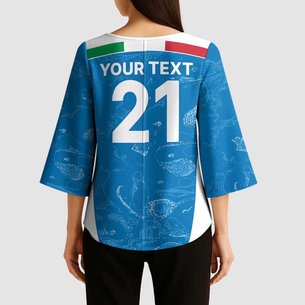 Custom Italy Cricket Spirit 2026 Kimono Sleeve Blouse World T20 Edition - Wonder Print Shop