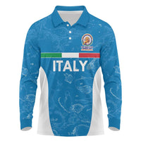 Custom Italy Cricket Spirit 2026 Long Sleeve Polo Shirt World T20 Edition - Wonder Print Shop