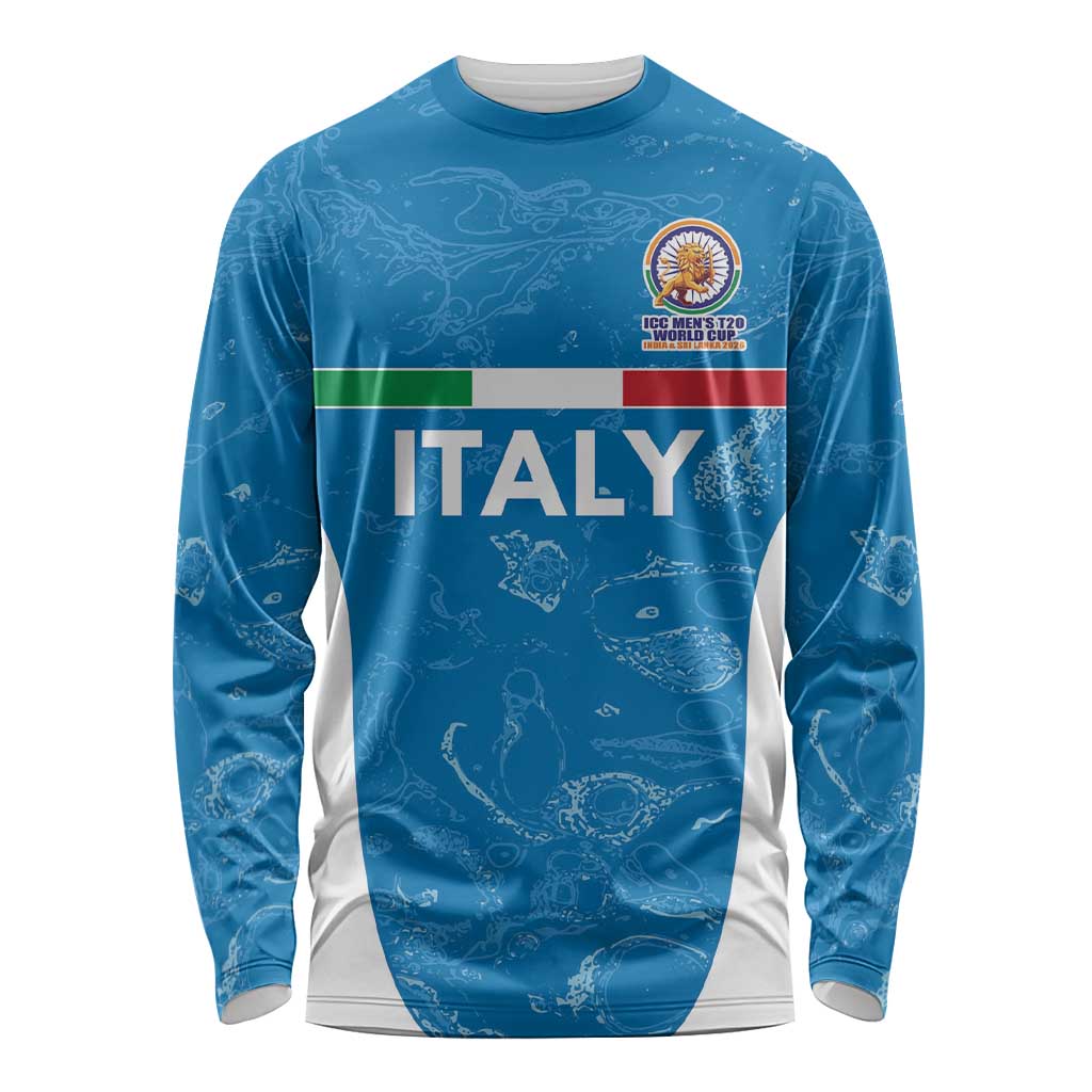 Custom Italy Cricket Spirit 2026 Long Sleeve Shirt World T20 Edition - Wonder Print Shop