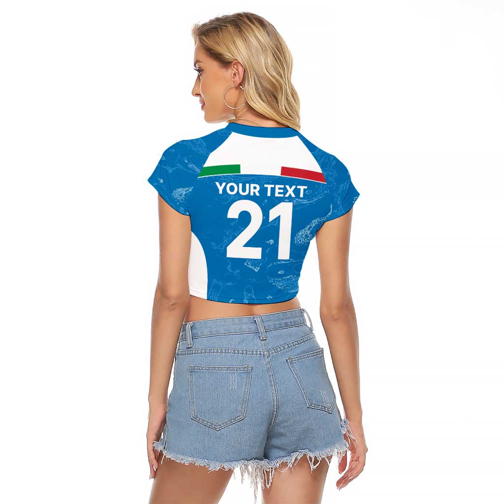 Custom Italy Cricket Spirit 2026 Raglan Cropped T Shirt World T20 Edition - Wonder Print Shop