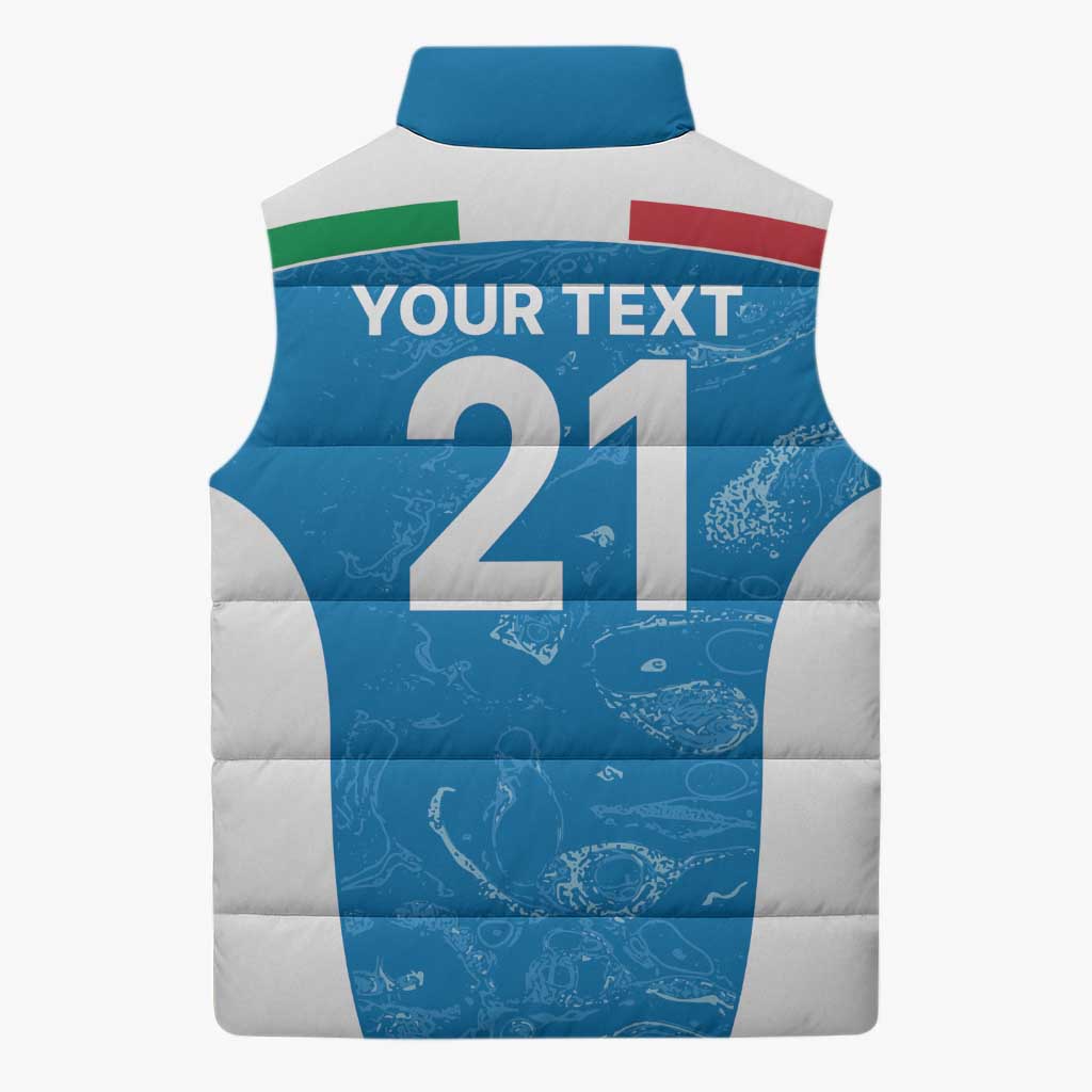 Custom Italy Cricket Spirit 2026 Sleeveless Puffer Jacket World T20 Edition - Wonder Print Shop