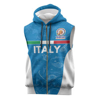 Custom Italy Cricket Spirit 2026 Sleeveless Zip Hoodie World T20 Edition - Wonder Print Shop