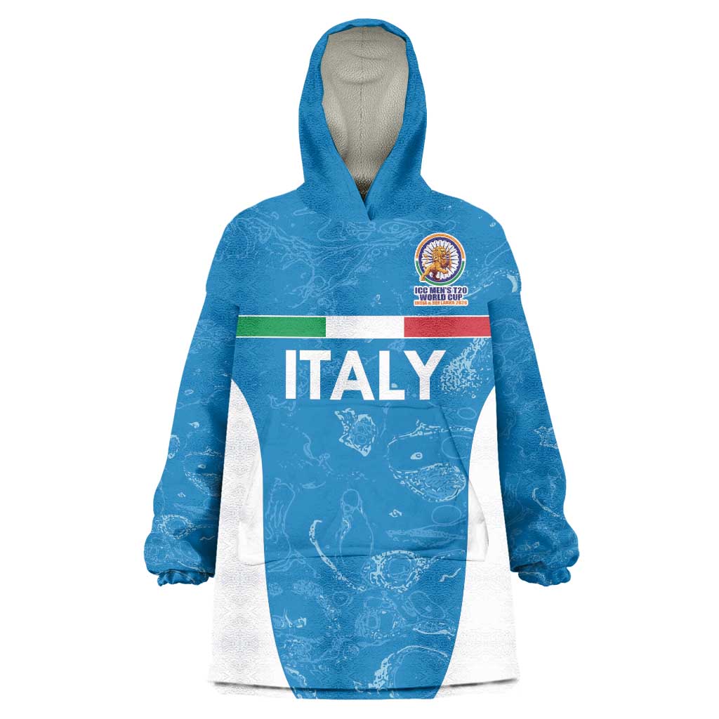 Custom Italy Cricket Spirit 2026 Wearable Blanket Hoodie World T20 Edition - Wonder Print Shop