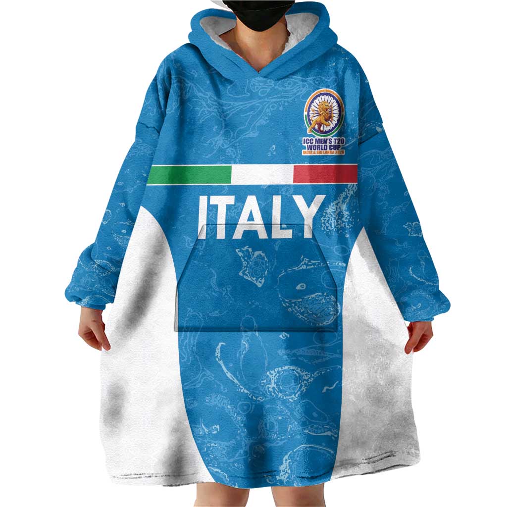 Custom Italy Cricket Spirit 2026 Wearable Blanket Hoodie World T20 Edition - Wonder Print Shop