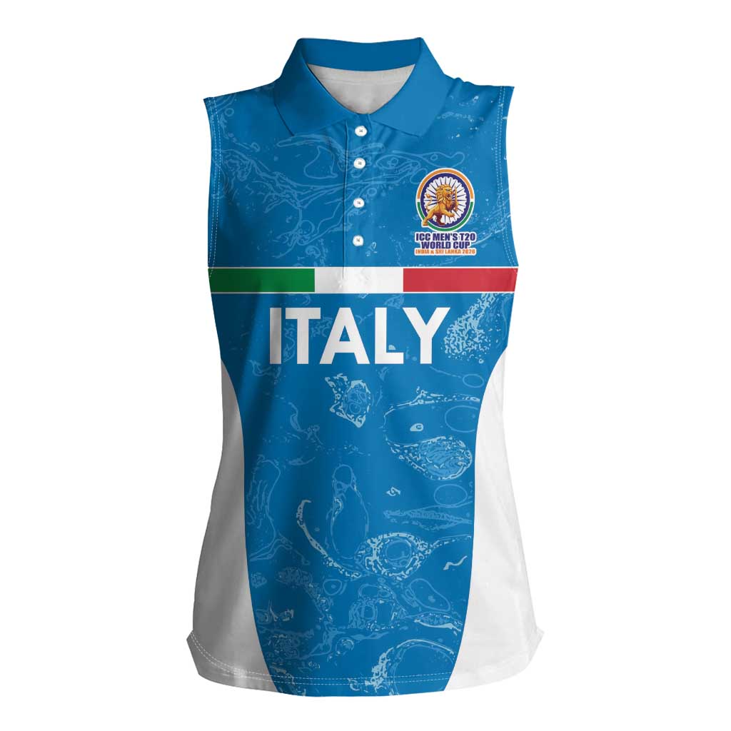 Custom Italy Cricket Spirit 2026 Women Sleeveless Polo Shirt World T20 Edition - Wonder Print Shop