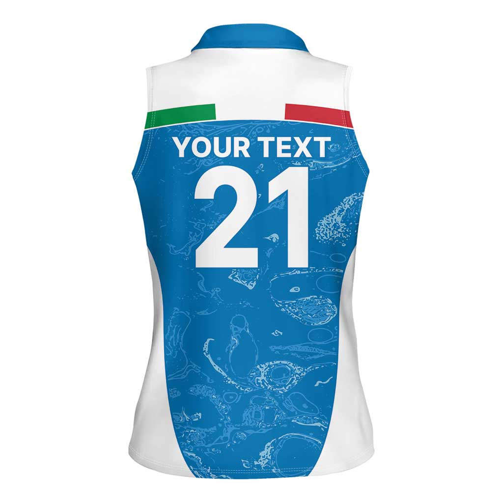 Custom Italy Cricket Spirit 2026 Women Sleeveless Polo Shirt World T20 Edition - Wonder Print Shop