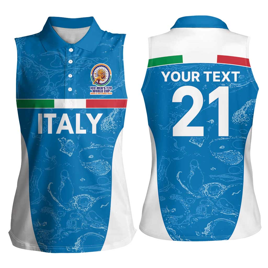 Custom Italy Cricket Spirit 2026 Women Sleeveless Polo Shirt World T20 Edition - Wonder Print Shop