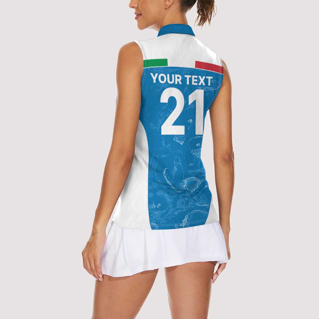 Custom Italy Cricket Spirit 2026 Women Sleeveless Polo Shirt World T20 Edition - Wonder Print Shop