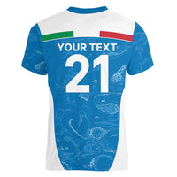 Custom Italy Cricket Spirit 2026 Women V-Neck T-Shirt World T20 Edition - Wonder Print Shop