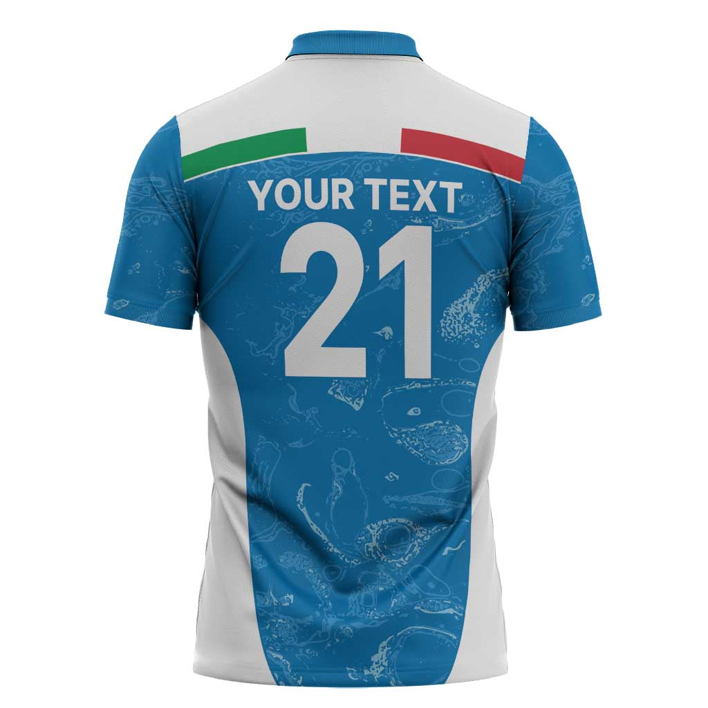 Custom Italy Cricket Spirit 2026 Zipper Polo Shirt World T20 Edition - Wonder Print Shop