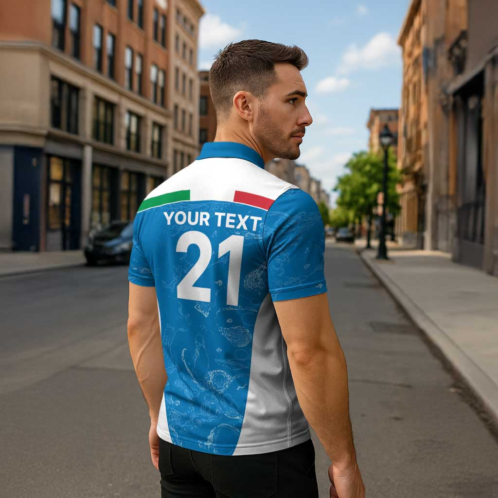 Custom Italy Cricket Spirit 2026 Zipper Polo Shirt World T20 Edition - Wonder Print Shop